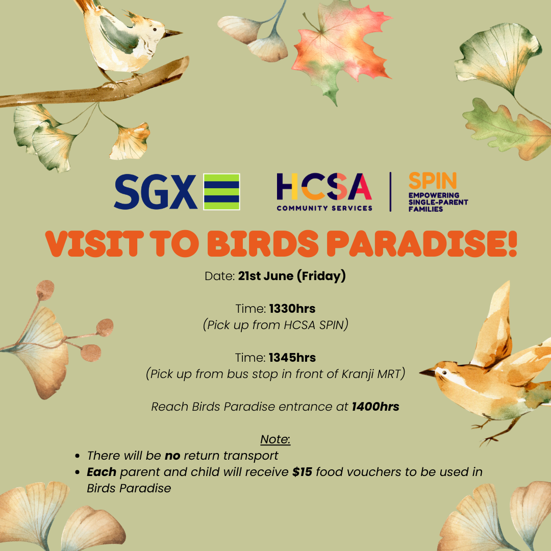 SGX Outing to Birds Paradise (21st June)